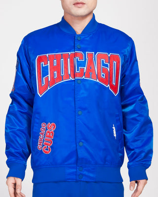 PRO STANDARD CHICAGO CUBS CREST EMBLEM SATIN JACKET (ROYAL BLUE)