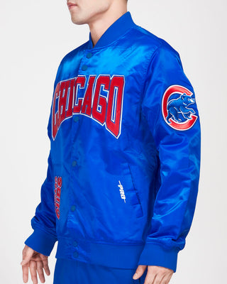 PRO STANDARD CHICAGO CUBS CREST EMBLEM SATIN JACKET (ROYAL BLUE)