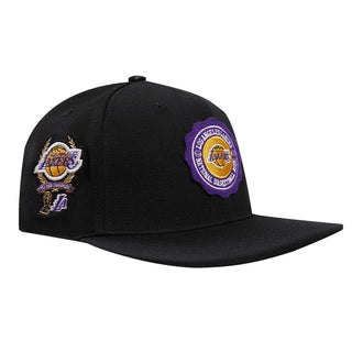 PRO STANDARD LOS ANGELES LAKERS CREST EMBLEM WOOL SNAPBACK HAT (BLACK)