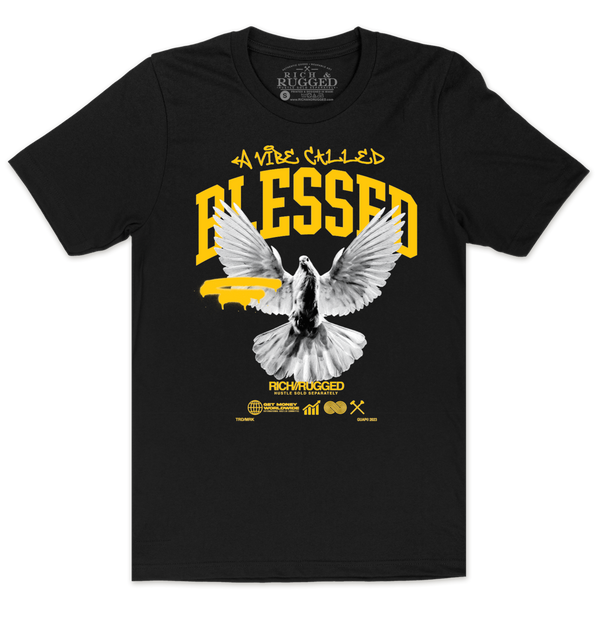 Rich & Rugged Blessed Shirt (Black/Gold)
