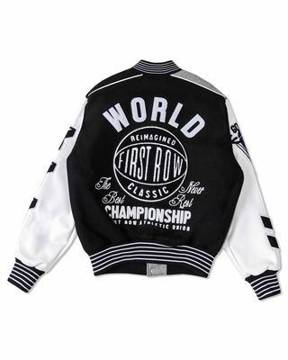 FIRST ROW DENIM THE BEST NEVER REST CHAMPIONSHIP VARSITY JACKET (BLACK)