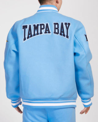 PRO STANDARD TAMPA BAY RAYS CREST EMBLEM WOOL VARSITY JACKET (UNIVERSITY BLUE)