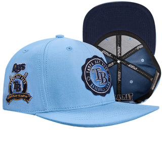 PRO STANDARD TAMPA BAY RAYS CREST EMBLEM WOOL SNAPBACK HAT (UNIVERSITY BLUE)