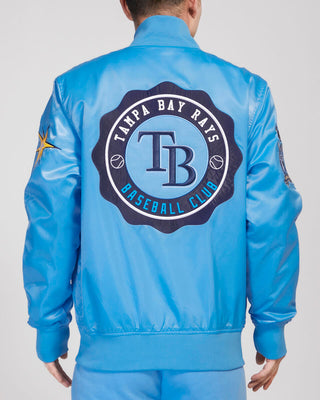 PRO STANDARD TAMPA BAY RAYS CREST EMBLEM SATIN JACKET (UNIVERSITY BLUE)