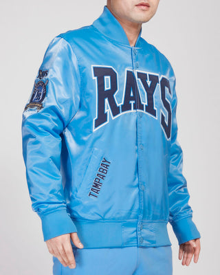 PRO STANDARD TAMPA BAY RAYS CREST EMBLEM SATIN JACKET (UNIVERSITY BLUE)