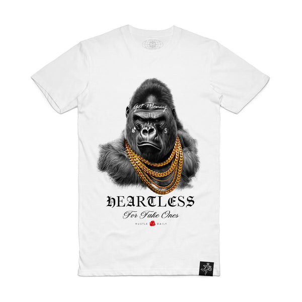 Hustle Daily Gorilla Heartless Shirt (WHITE)