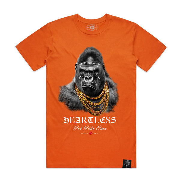 Hustle Daily Gorilla Heartless Shirt (ORANGE)