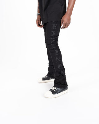 Pheelings RISING ABOVE FLARE STACK DENIM (JET BLACK)