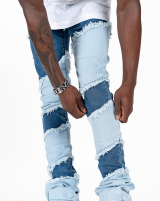 Pheelings EMBRACE THE JOURNEY FLARE STACK DENIM (LIGHT/MEDIUM BLUE)