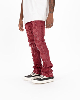 Pheelings Inspired By FLARE STACK DENIM (BURGUNDY)