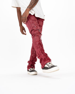 Pheelings Inspired By FLARE STACK DENIM (BURGUNDY)