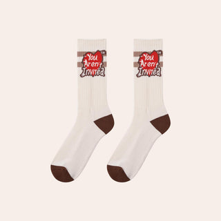 Hyde Park Y.A.I. Heart Sock (Off White & Brown)