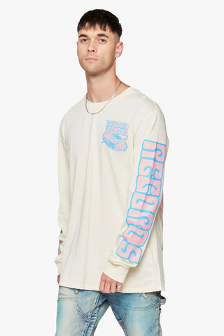 6th NBRHD 6TH RECORDS LONG SLEEVE TEE (CREAM)