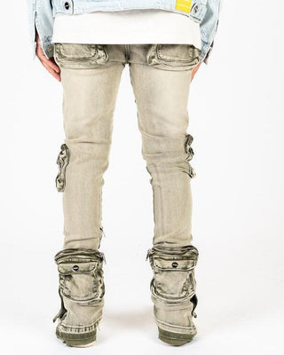 PHEELINGS JOURNEY TO GREATNESS FLARE STACK DENIM (OLIVE/SAND)