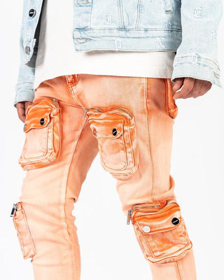 PHEELINGS JOURNEY TO GREATNESS FLARE STACK DENIM (ORANGE/SAND)