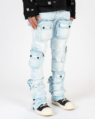 PHEELINGS JOURNEY TO GREATNESS FLARE STACK DENIM (SKY BLUE/SAND)