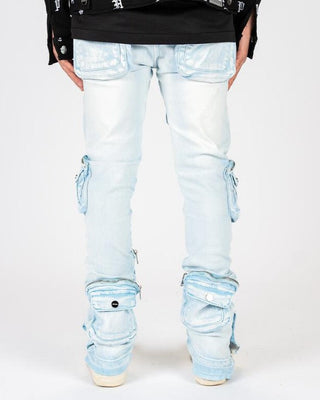 PHEELINGS JOURNEY TO GREATNESS FLARE STACK DENIM (SKY BLUE/SAND)