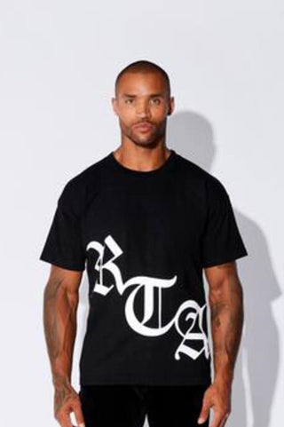 RTA WHITE LOGO TEE IN BLACK