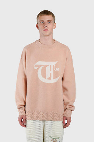 THC Racket Club Knit Crewneck Sweater (Red Sand)