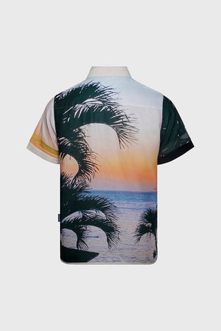 THC Lost in Paradise Short-sleeve Button-up Shirt (Beach View)