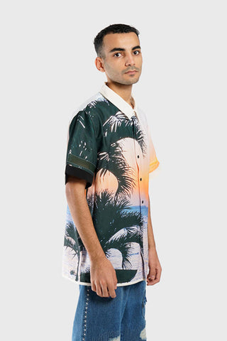 THC Lost in Paradise Short-sleeve Button-up Shirt (Beach View)