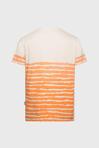 THC Striped Waves Henley Pocket Tee (Citrus Orange)