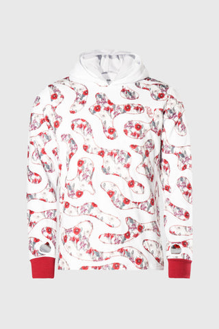 THC Opium Poppy Flower Camo Hoodie (White)
