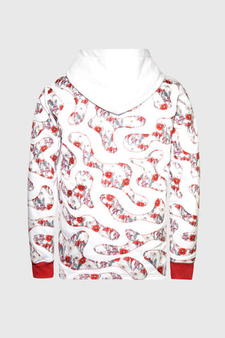 THC Opium Poppy Flower Camo Hoodie (White)