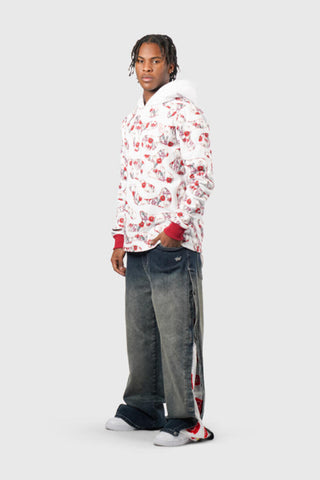 THC Opium Poppy Flower Camo Hoodie (White)