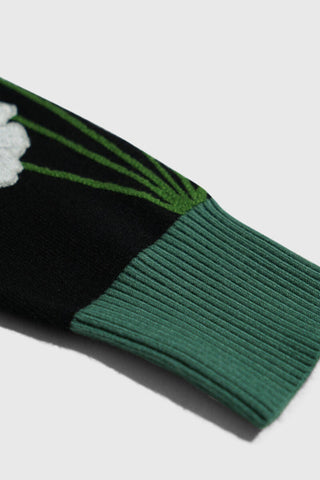 THC Opium Poppy Flower Knit Sweater (Black)