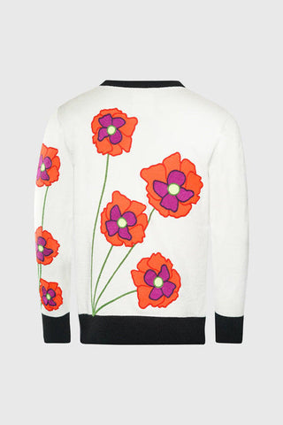 THC Opium Poppy Flower Knit Sweater (Cream)