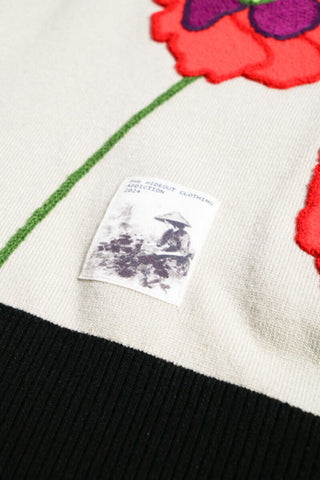 THC Opium Poppy Flower Knit Sweater (Cream)