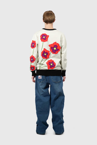 THC Opium Poppy Flower Knit Sweater (Cream)