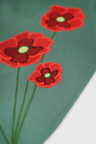 THC Opium Poppy Flower Knit Sweater (Basil Green)