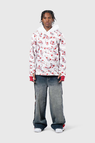 THC Opium Stone Wash Open Crochet Denim Jeans