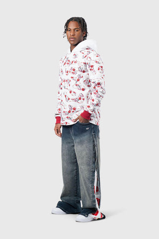 THC Opium Stone Wash Open Crochet Denim Jeans