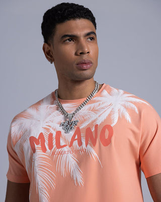 ROBERTO VINO Palm tree T-shirt (APRICOT)