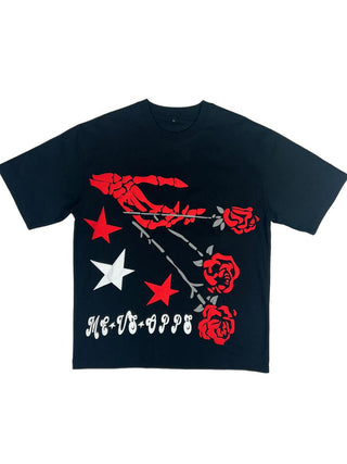 FERRARI MASSARI skull n roses tee (Black)