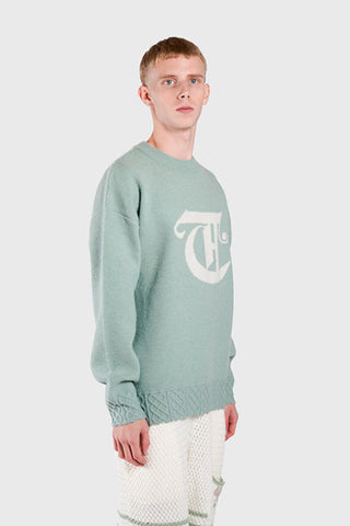 THC Racket Club Knit Crewneck Sweater (Pastel Green)