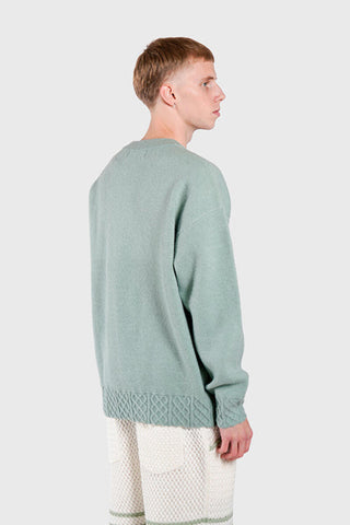 THC Racket Club Knit Crewneck Sweater (Pastel Green)