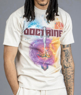 DOCTRINE ELECTRIC DAGGER WAVE T-SHIRT (HEATHER OATMEAL)