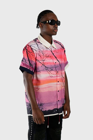 THC  Lost in Paradise Short-sleeve Button-up Shirt (Sunset)