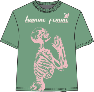 Homme Femme Skeleton Tee (Green/Pink)