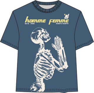 Homme Femme Skeleton Tee (Navy/Cream)