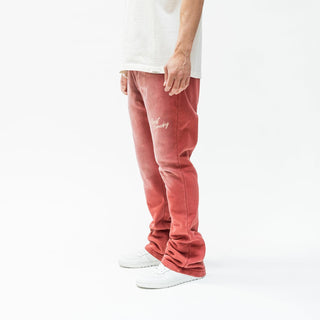 Almost Someday Signature Sun Faded Flare Sweatpant (Red)