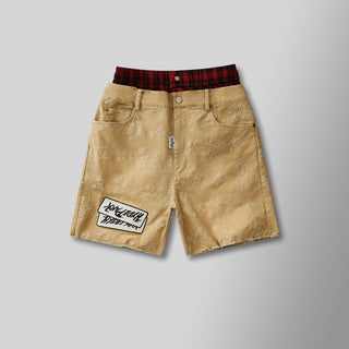 Hyde Park Vintage Twill Cut Off Shorts (Khaki)