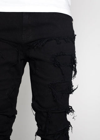 GUAPI Obsidian Black Blood Diamond Stacked Denim (Obsidian Black)