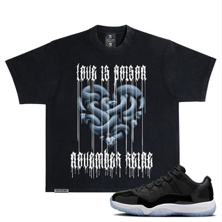 November Reine LOVE IS POISON T-SHIRT (PIGMENT BLACK WHITE ICE BLUE)