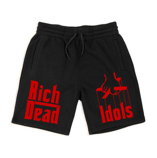 RICH DEAD IDOLS GODFATHER SHORTS (BLACK/RED)