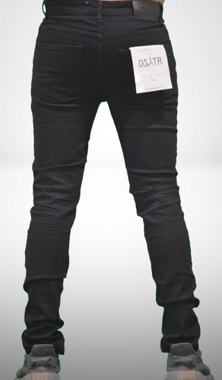 DZTR SUPER STRETCH DENIM SLIM FIT 3D TOPPER RIP (Black)